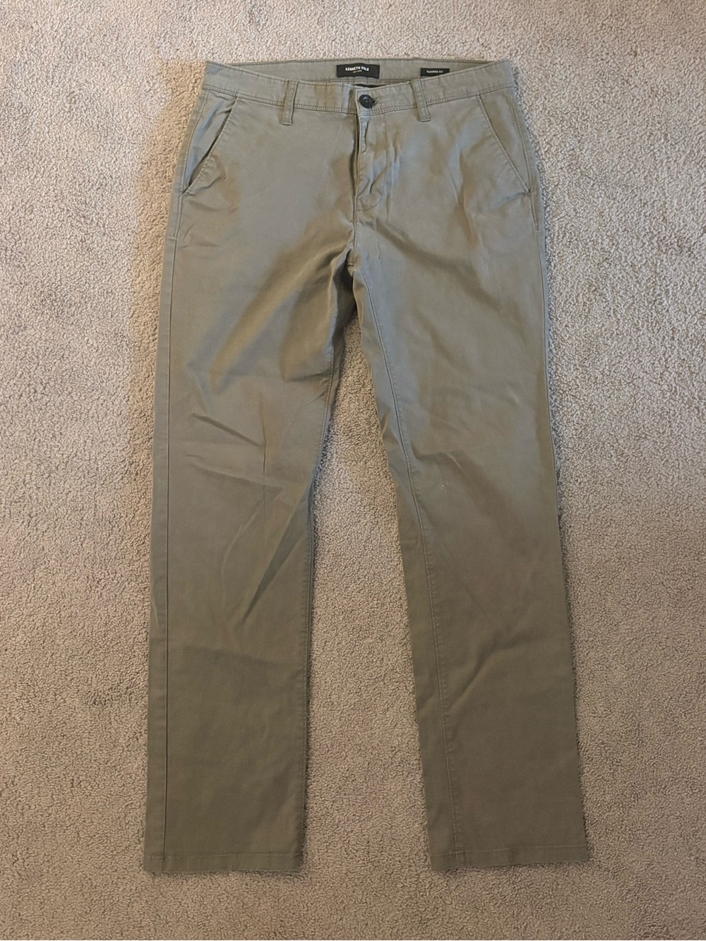 Kenneth Cole Olive Green Straight Chino Pants